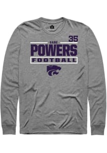 Gabe Powers Rally Mens Graphite K-State Wildcats NIL Stacked Box Tee