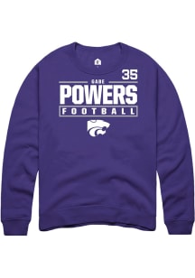 Gabe Powers Rally Mens Purple K-State Wildcats NIL Stacked Box Crew Sweatshirt