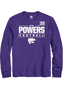 Gabe Powers  K-State Wildcats Purple Rally Football NIL Stacked Box Long Sleeve T Shirt