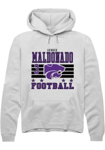 Gunner Maldonado Rally Mens White K-State Wildcats NIL Striped Hooded Sweatshirt