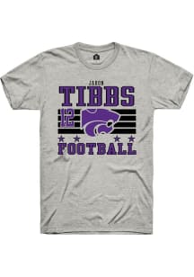 Jaron Tibbs Ash K-State Wildcats NIL Striped Short Sleeve T Shirt