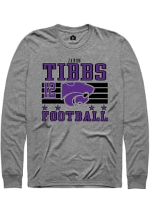 Jaron Tibbs Rally Mens Grey K-State Wildcats NIL Striped Tee