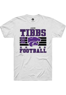 Jaron Tibbs White K-State Wildcats NIL Striped Short Sleeve T Shirt