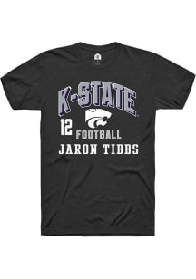 Jaron Tibbs Black K-State Wildcats NIL Arch Logo Short Sleeve T Shirt