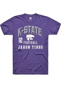 Jaron Tibbs Purple K-State Wildcats NIL Arch Logo Short Sleeve T Shirt