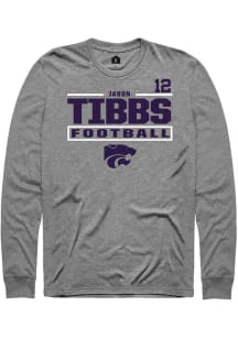 Jaron Tibbs Rally Mens Graphite K-State Wildcats NIL Stacked Box Tee
