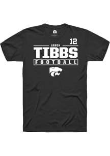Jaron Tibbs Black K-State Wildcats NIL Stacked Box Short Sleeve T Shirt