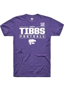 Jaron Tibbs Purple K-State Wildcats NIL Stacked Box Short Sleeve T Shirt