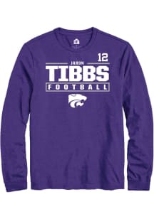 Jaron Tibbs Rally Mens Purple K-State Wildcats NIL Stacked Box Tee