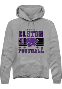 Monterrio Elston Rally Mens Grey K-State Wildcats NIL Striped Hooded Sweatshirt
