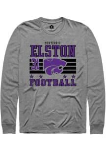 Monterrio Elston Rally Mens Grey K-State Wildcats NIL Striped Tee