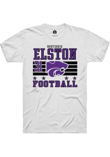 Monterrio Elston White K-State Wildcats NIL Striped Short Sleeve T Shirt