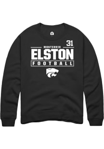 Monterrio Elston Rally Mens Black K-State Wildcats NIL Stacked Box Crew Sweatshirt