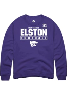 Monterrio Elston Rally Mens Purple K-State Wildcats NIL Stacked Box Crew Sweatshirt