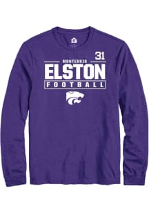 Monterrio Elston Rally Mens Purple K-State Wildcats NIL Stacked Box Tee