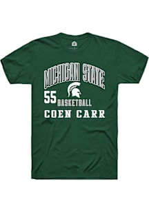 Coen Carr  Michigan State Spartans Green Rally NIL Arch Logo Short Sleeve T Shirt