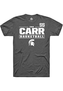 Coen Carr  Michigan State Spartans Grey Rally NIL Stacked Box Short Sleeve T Shirt