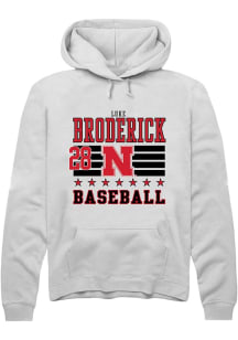 Luke Broderick Rally Mens White Nebraska Cornhuskers NIL Striped Hooded Sweatshirt