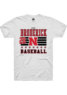 Luke Broderick White Nebraska Cornhuskers NIL Striped Short Sleeve T Shirt