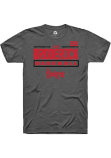 Luke Broderick Grey Nebraska Cornhuskers NIL Stacked Box Short Sleeve T Shirt