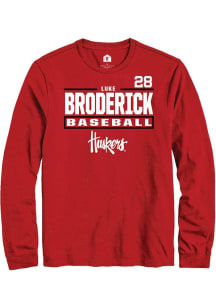 Luke Broderick Rally Mens Red Nebraska Cornhuskers NIL Stacked Box Tee