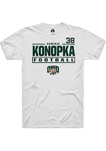 Dominic Konopka  Ohio Bobcats White Rally Football NIL Stacked Box Short Sleeve T Shirt