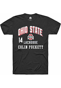 Colin Puckett  Ohio State Buckeyes Black Rally NIL Arch Logo Short Sleeve T Shirt