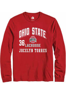 Jocelyn Torres Rally Mens Red Ohio State Buckeyes NIL Arch Logo Tee