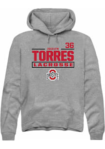 Jocelyn Torres  Rally Ohio State Buckeyes Mens Graphite NIL Stacked Box Long Sleeve Hoodie