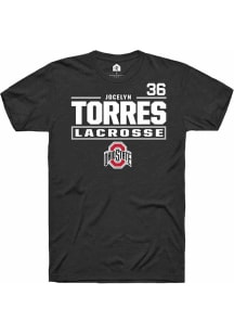 Jocelyn Torres Black Ohio State Buckeyes NIL Stacked Box Short Sleeve T Shirt