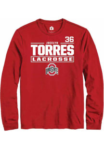 Jocelyn Torres Rally Mens Red Ohio State Buckeyes NIL Stacked Box Tee