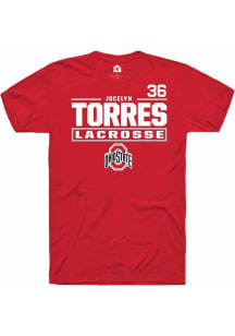 Jocelyn Torres Red Ohio State Buckeyes NIL Stacked Box Short Sleeve T Shirt