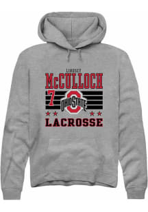 Lindsey McCulloch Rally Mens Grey Ohio State Buckeyes NIL Striped Hooded Sweatshirt