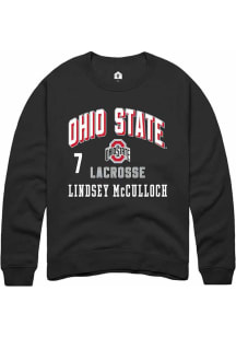 Lindsey McCulloch Rally Mens Black Ohio State Buckeyes NIL Arch Logo Crew Sweatshirt