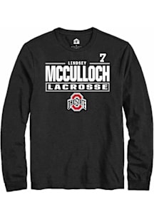 Lindsey McCulloch  Ohio State Buckeyes Black Rally NIL Stacked Box Long Sleeve T Shirt