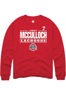 Lindsey McCulloch Rally Mens Red Ohio State Buckeyes NIL Stacked Box Crew Sweatshirt
