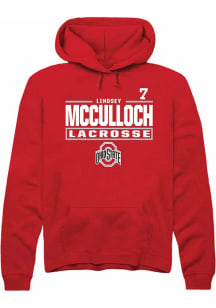 Lindsey McCulloch Rally Mens Red Ohio State Buckeyes NIL Stacked Box Hooded Sweatshirt