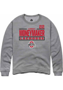 Lindsey Moneymaker Rally Mens Graphite Ohio State Buckeyes NIL Stacked Box Crew Sweatshirt