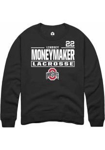 Lindsey Moneymaker Rally Mens Black Ohio State Buckeyes NIL Stacked Box Crew Sweatshirt
