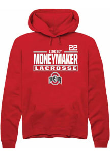 Lindsey Moneymaker Rally Mens Red Ohio State Buckeyes NIL Stacked Box Hooded Sweatshirt