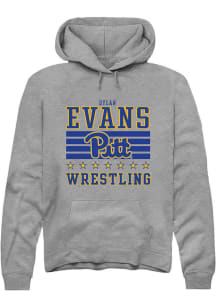 Dylan Evans Rally Mens Grey Pitt Panthers NIL Striped Hooded Sweatshirt