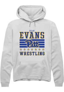 Dylan Evans Rally Mens White Pitt Panthers NIL Striped Hooded Sweatshirt