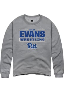 Dylan Evans Rally Mens Graphite Pitt Panthers NIL Stacked Box Crew Sweatshirt