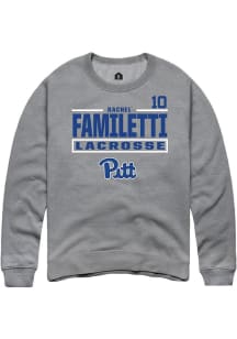 Rachel Familetti Rally Mens Graphite Pitt Panthers NIL Stacked Box Crew Sweatshirt