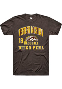 Diego Pena Brown Western Michigan Broncos NIL Arch Logo Short Sleeve T Shirt