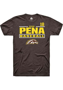Diego Pena Brown Western Michigan Broncos NIL Stacked Box Short Sleeve T Shirt
