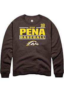 Diego Pena  Rally Western Michigan Broncos Mens Brown NIL Stacked Box Long Sleeve Crew Sweatshirt