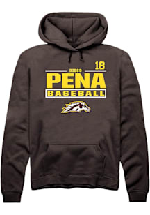 Diego Pena  Rally Western Michigan Broncos Mens Brown NIL Stacked Box Long Sleeve Hoodie