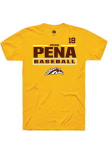 Diego Pena Gold Western Michigan Broncos NIL Stacked Box Short Sleeve T Shirt