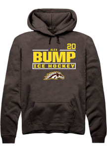 Alex Bump Rally Mens Brown Western Michigan Broncos NIL Stacked Box Hooded Sweatshirt